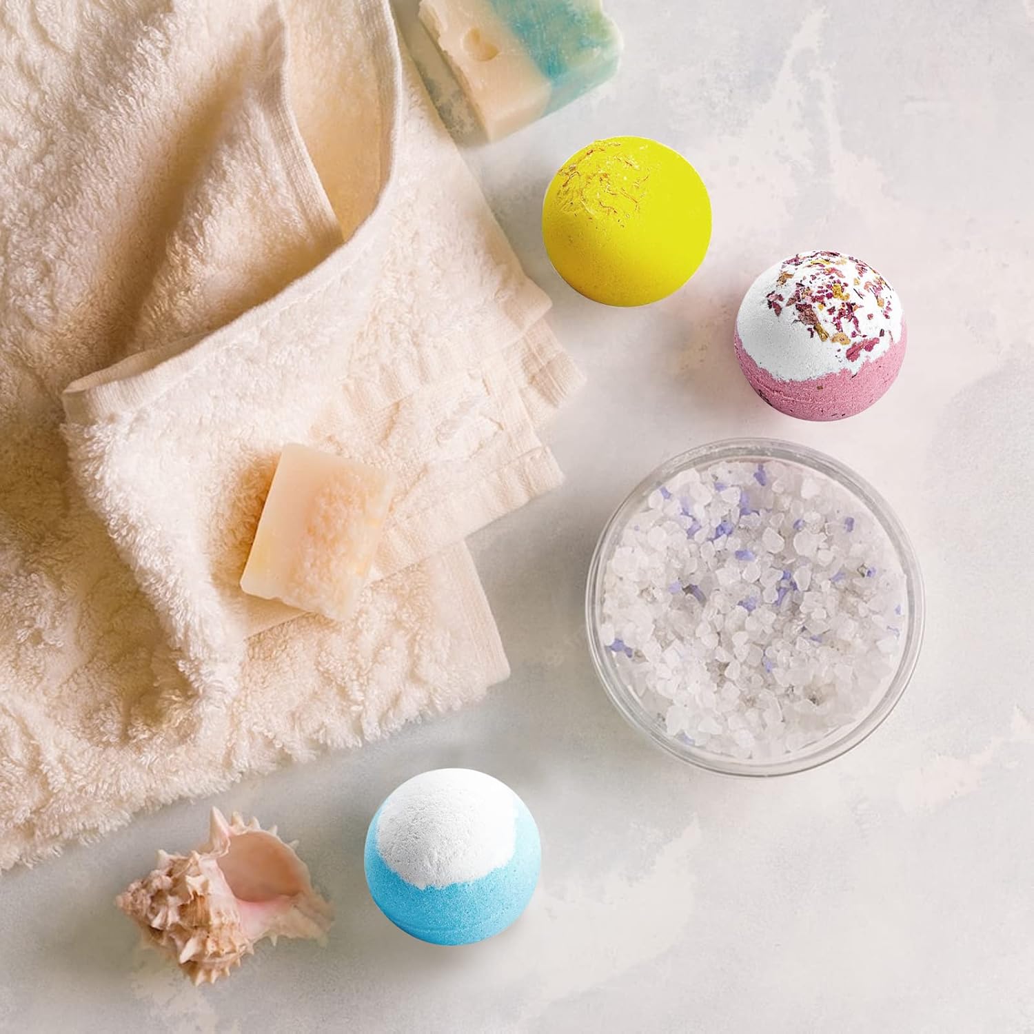 12Pcs Bath Bombs Gift Set, Fizzy Bubble Organic Bath Bomb for Kids Women Men, Handmade Natural Vegan Bath Bomb with Different Organic Essential Oils, Perfect for Bubble and Spa Bath - Image 5