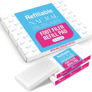 Maryton Professional Foot Scrubber Pumice Pads, Pedicure Tools for Feet, Foot Filer Refill Pads 6-Count, White
