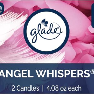 Glade Scented Candle Jar, Angel Whispers, Air Freshener Infused with Essential Oils, 4.08 Oz Each, 2 Count