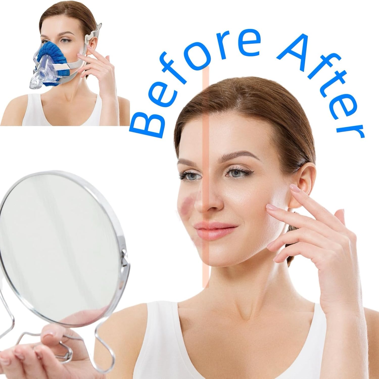 6 Pack Mask Liners Compatible with Large Size CPAP Full Face Mask Comfort Reusable Cushion Mask Covers Absorbs Facial Oils and Moisture Improve The Comfort of Wearing The Mask (Large Size) - Image 8