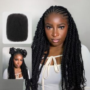 Teresa Afro Kinkys Bulk Human Hair for Twists, Braids and Dreadlocks, Natural and Soft Afro Kinky Curly Human Hair Bulk Can be Dyed and Bleached (22 Inch, 30g/Pack)