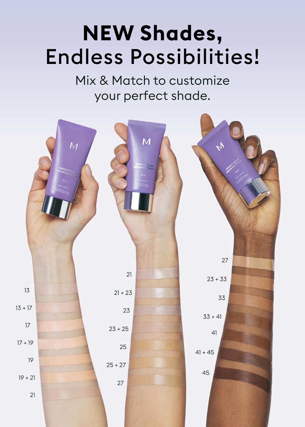 MISSHA M PERFECT COVER SERUM BB CREAM No.41 Medium Tan- Tan/Deep with Warm Undertone, Skin Tint, Tinted Moisturizer, Skin Care Foundation Makeup, Superfood Complex,Glass Skin, Korean Makeup,1.18 Fl oz - Image 3