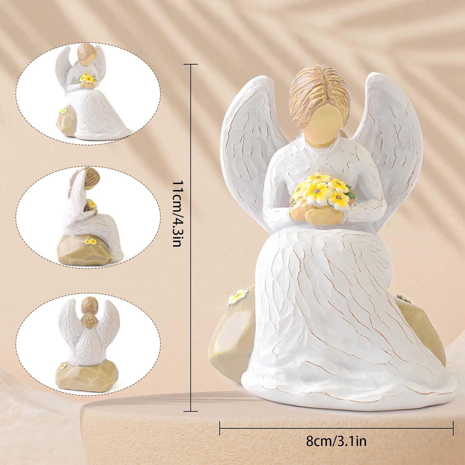 Guardian Angel Statues and Figurines, Praying Angel Figurines for Women, Resin Angeles Decorativos Hand-Painted Collectible Sculpture, Ornaments Mom Birthday Gifts - Image 2