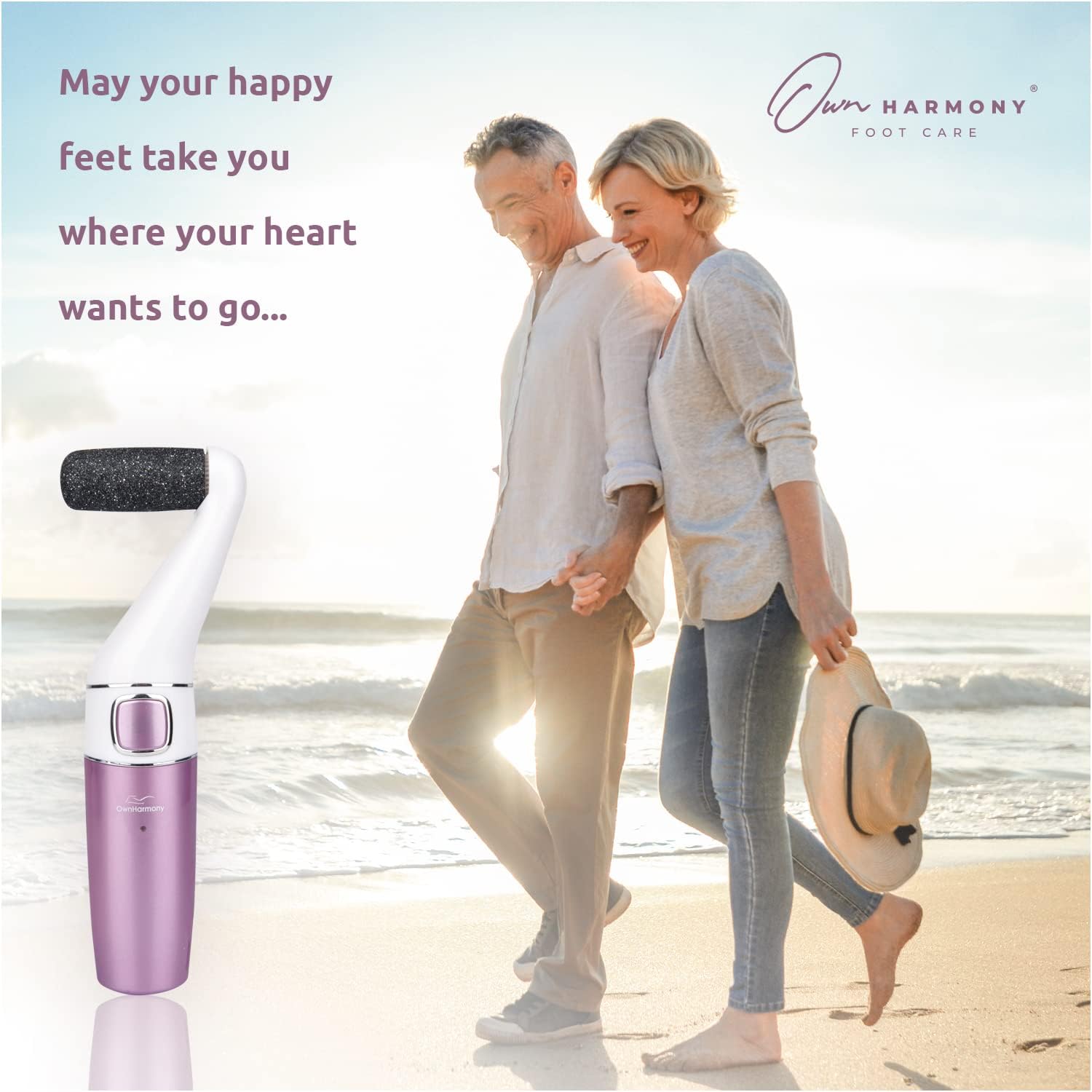 Electric Callus Remover for Feet: Professional Foot Care for Women by Own Harmony - Rechargeable Pedicure Tools - Electronic Foot File Pedi Sander - Best for Hard, Dry, Dead, Cracked Skin (3 Rollers) - Image 7