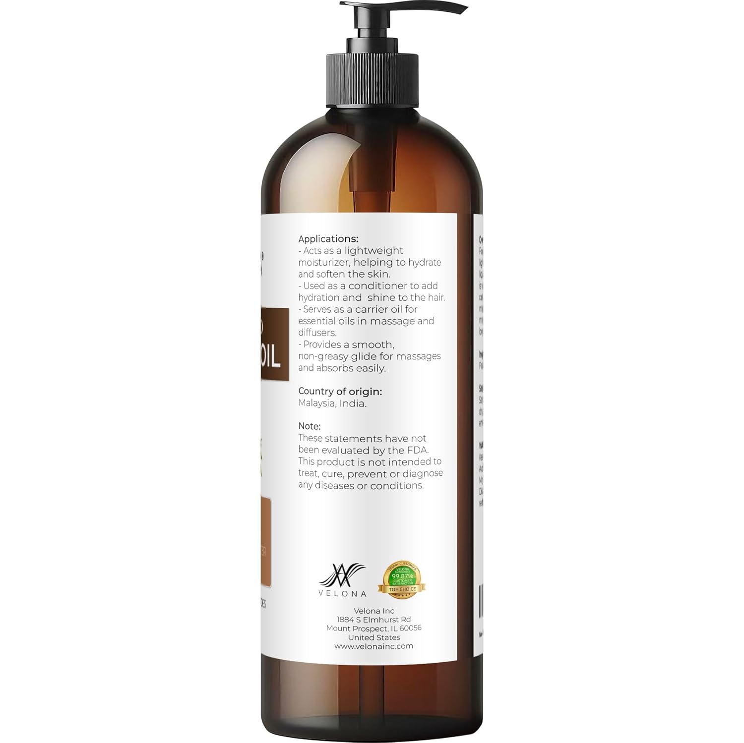 velona Coconut Oil 16 Fl Oz | 100% Pure and Natural Carrier Oil | Fractionated | Skin, Face, Body, Hair Care | Use Today - Enjoy Results - Image 5