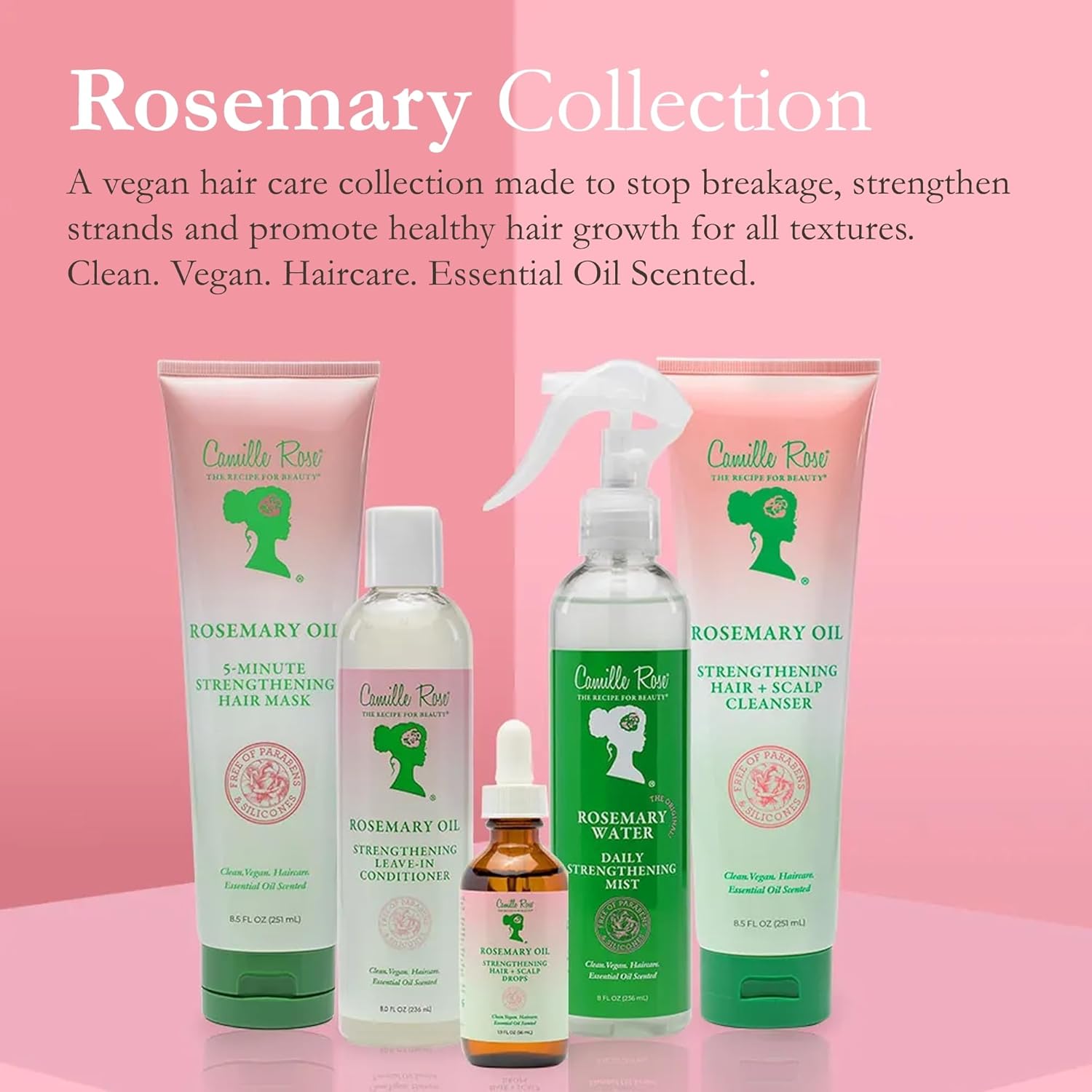 Camille Rose 8.5 fl oz Rosemary Oil Deep Strengthening Hair Mask Conditioner for All Hair Types - Image 6