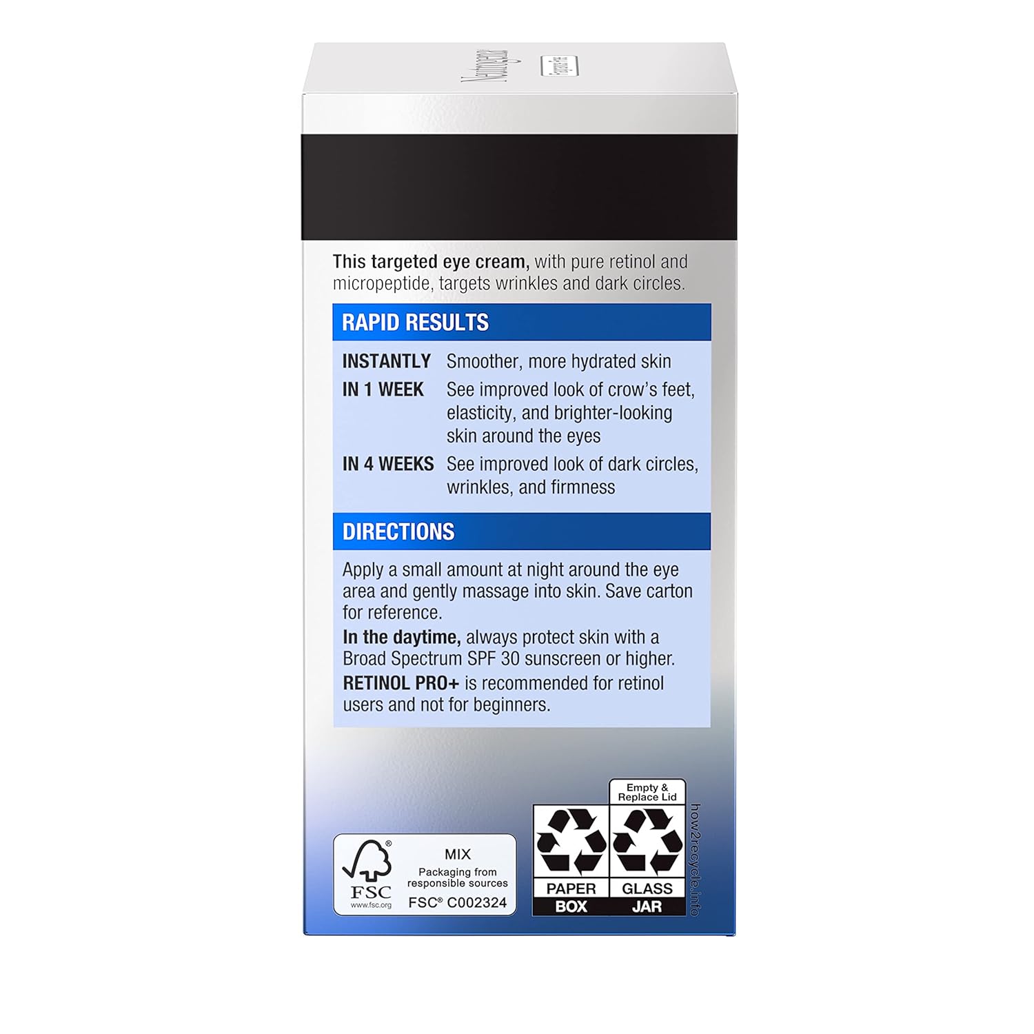 Neutrogena Rapid Wrinkle Repair Retinol Pro+ Anti-Wrinkle Eye Cream, Targeted Eye Cream for Wrinkles & Dark Circles, Formulated without Fragrance, Dyes, Phthalates, and Parabens, 0.5 oz - Image 14