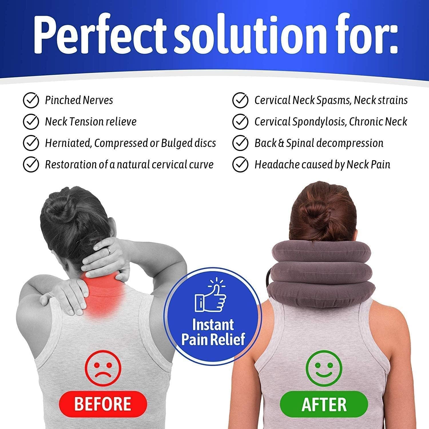 Adjustable Cervical Neck Traction Device for Pain Relief and Support Brace - Home Use - Image 7