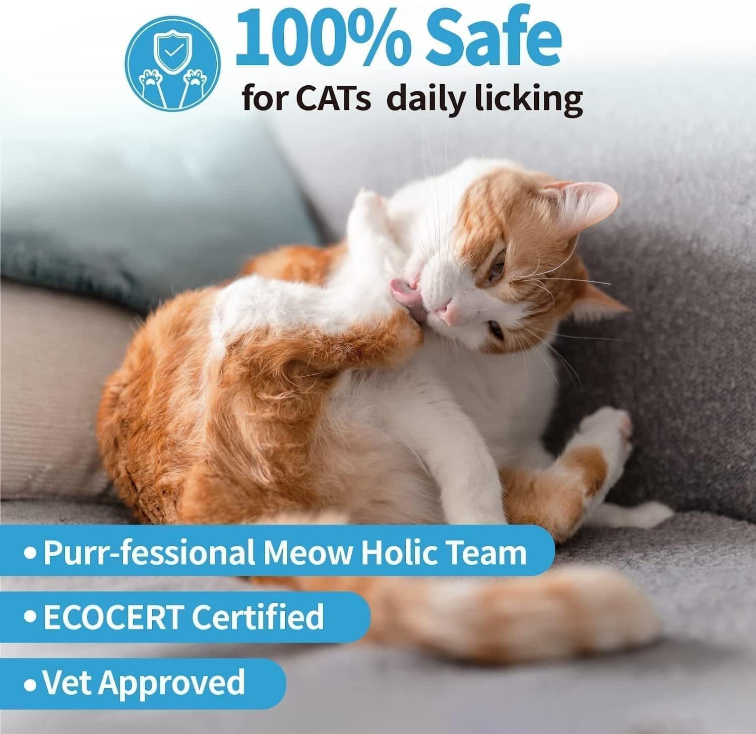 Mooncat Waterless Cat Shampoo for Gentle and Effective Pet Grooming - All Natural Ingredients for Sensitive Skin, Licking Safe Dry Shampoo for Cats, Easy No-Rinse Formula - 5 oz (Bottle) - Image 7