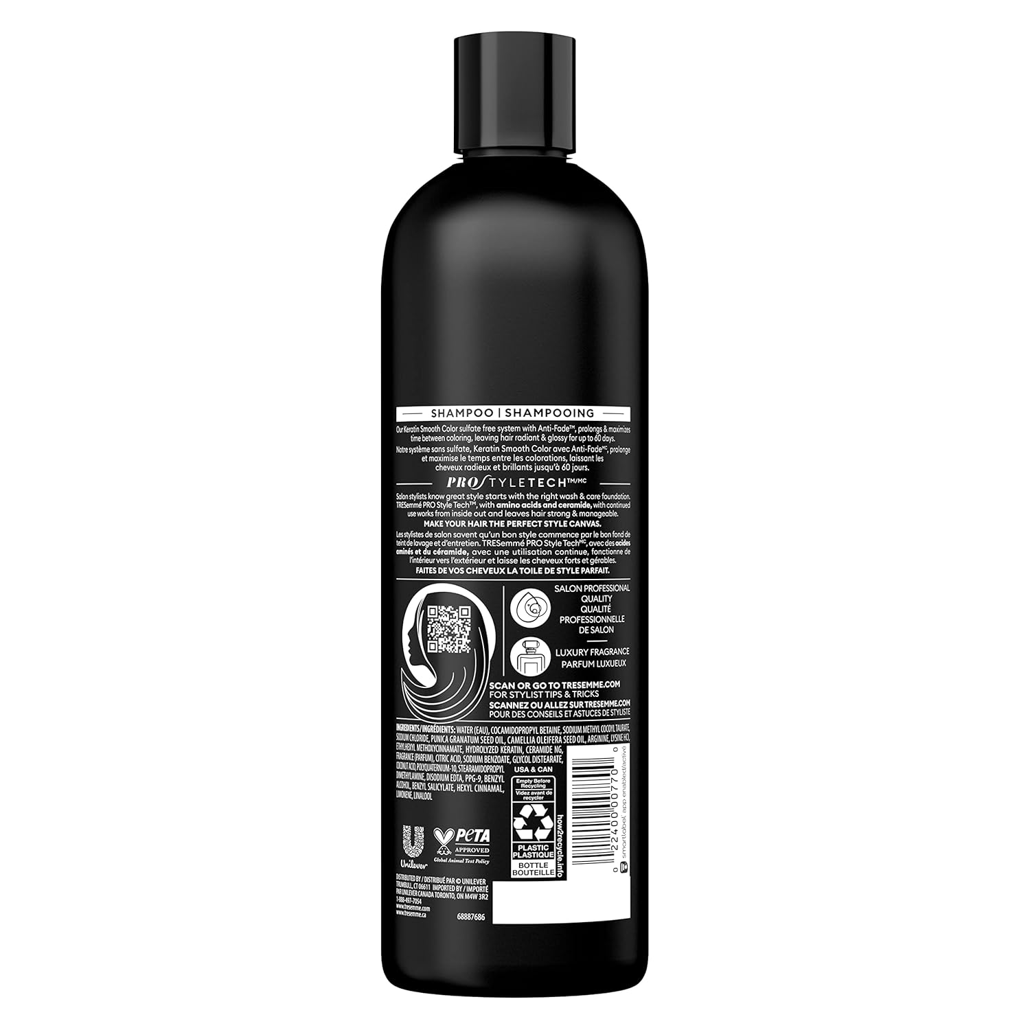 TRESemmé Keratin Smooth Color Sulfate-Free Shampoo for Color-Treated Hair Formulated With Pro Style Technology 20 oz - Image 2