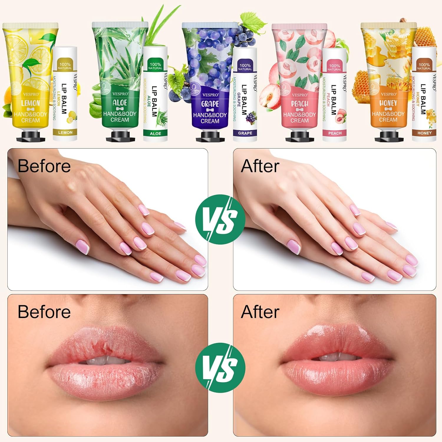 50 Sets Bulk Hand Cream and Lip Balm Wedding Bridal Shower Baby Shower Favors for Guests - Image 5
