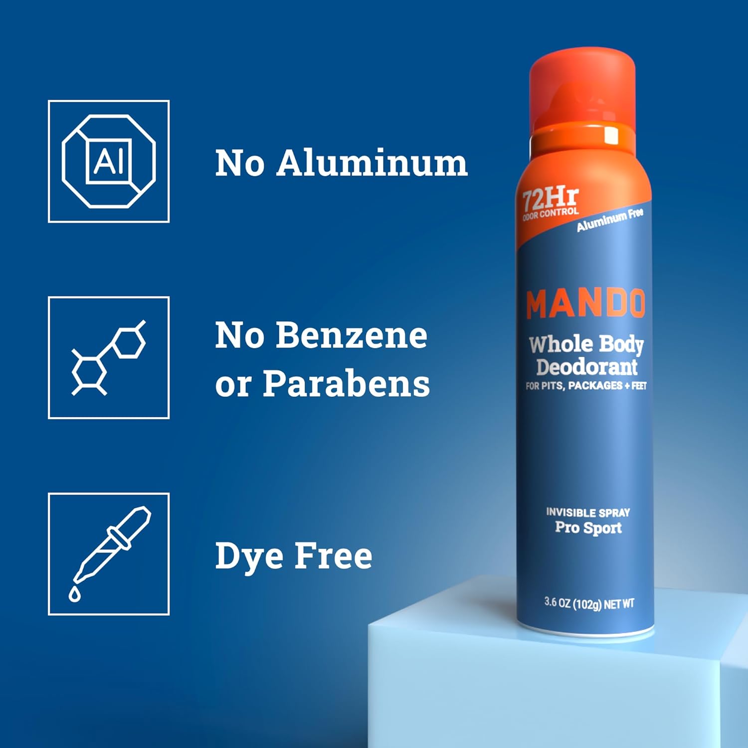 Mando Men's 72-Hour Invisible Deodorant Spray, 2 Pack, 3.6 oz Aluminum-Free Odor Control - Image 4
