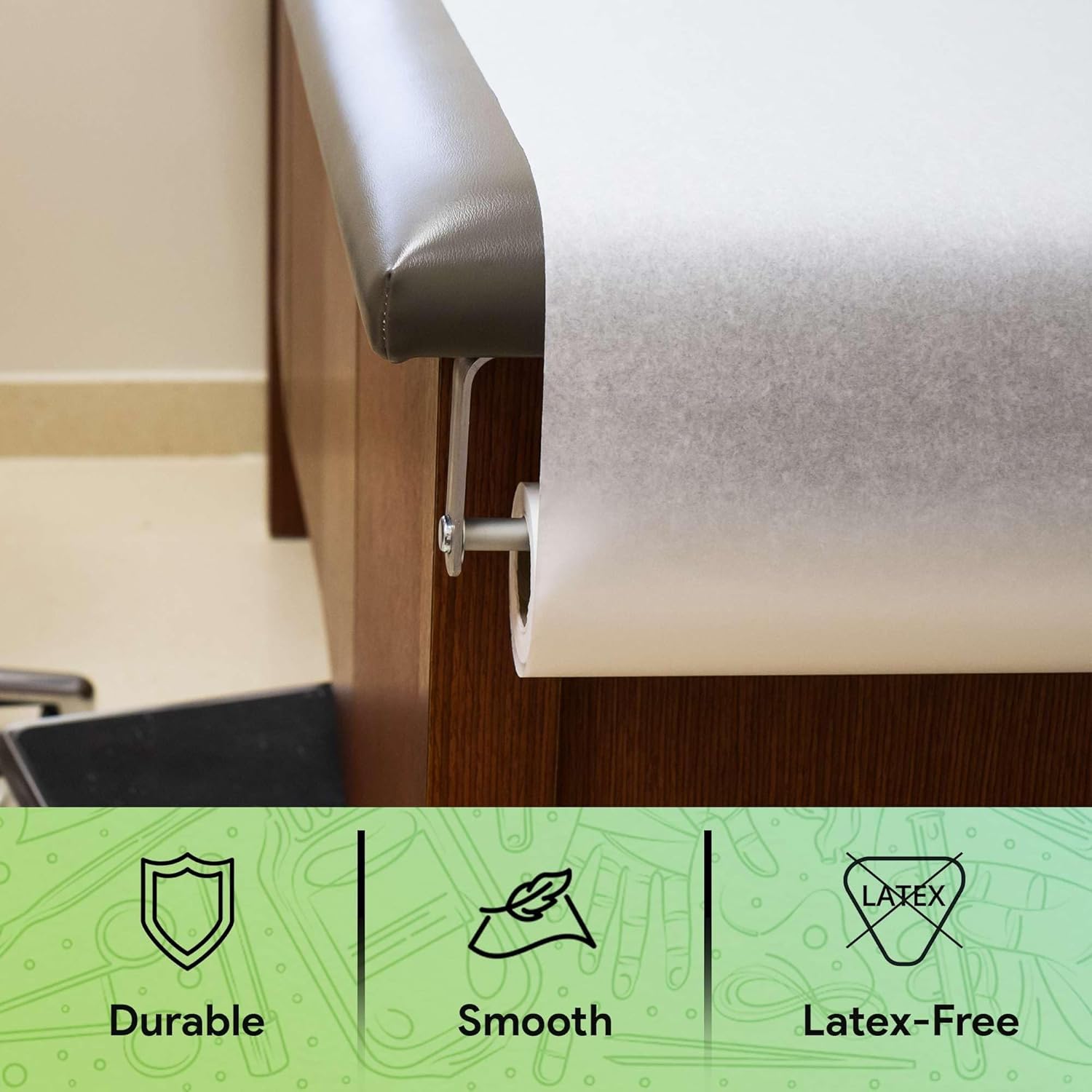 Medical Exam Table Paper 17"x125 Feet - 1 Roll of Disposable White Table Paper Rolls for Doctor's Offices, Chiropractors, and More - Latex Free Bed Sheet - Image 6
