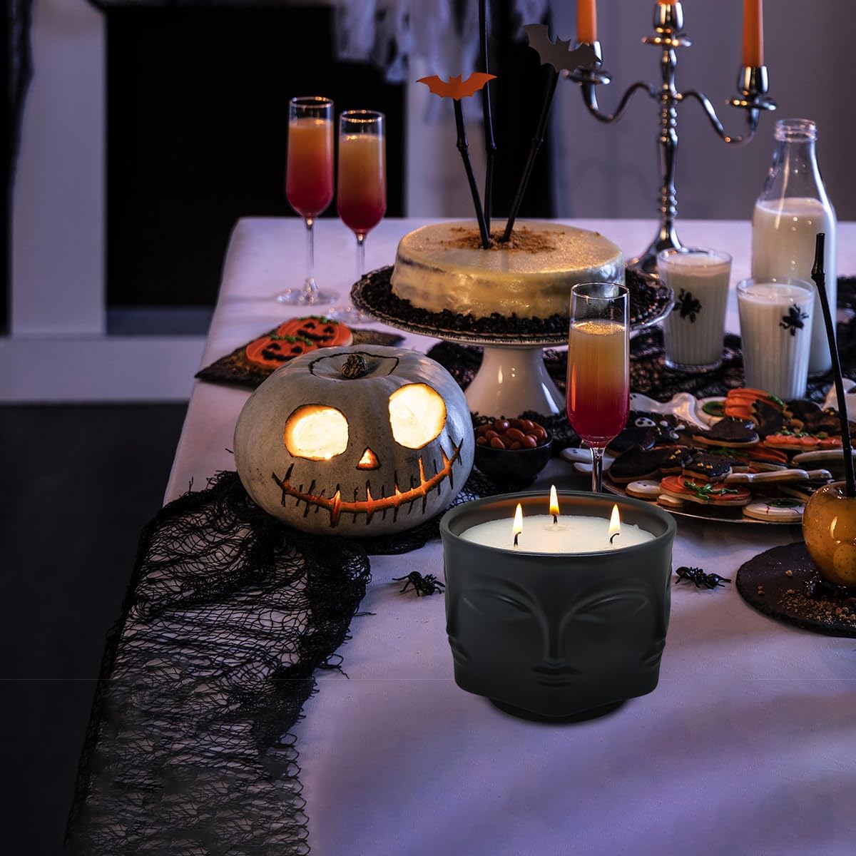 20 oz Black Buddha Head Aromatherapy Candle, Lavender Scent, 3-Wick Soy Wax Candle for Relaxation and Meditation, Decorative Candle for Home Décor, Stress Relief Candle - Image 5