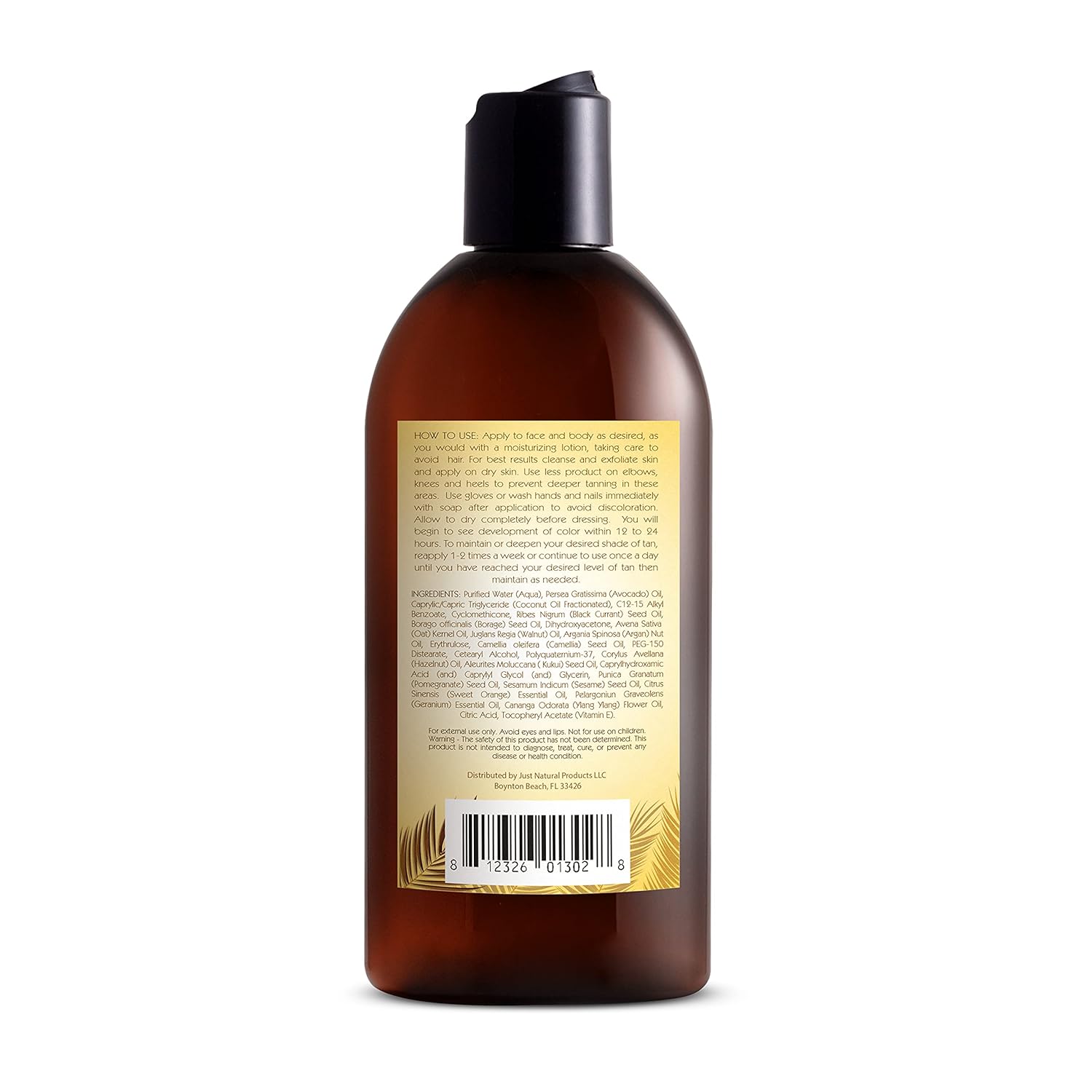 Sunless Tanning Lotion - Light to Medium tones | Indoor Self- Tanner | Body Tanning Lotion | Sun- Kissed Glow| Bronzer Lotion For All Skin Types |Just Nutritive | 8 Oz - Image 2