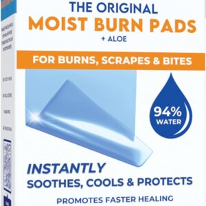 The Original Moist Burn Pad - Hydrogel Healing Pads, Soothing & Moist Skin Care Patch for Burns & Wounds, 2” x 3” Dressing