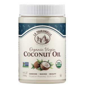 La Tourangelle, Organic Coconut Oil, Unrefined, For Cooking, Baking, Hair, and Skin Care, Pure Virgin, Expeller Pressed, 14 fl oz