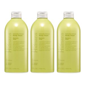 Hey Humans Banana Aloe Moisturizing Body Wash with Natural Ingredients & Jojoba Oil | Clean, Vegan, Sulfate Free Bath & Body Wash for Women & Men | Recyclable Bottle, 14 fl. oz. - Pack of 3