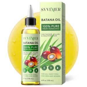 Batana Oil for Hair Growth - Dr. Sebi 100％ Pure & Raw Batana Oil from Honduras - Organic & Natural - Promotes Hair Thickness for Men Women 4 Fl Oz (Pack of 1)