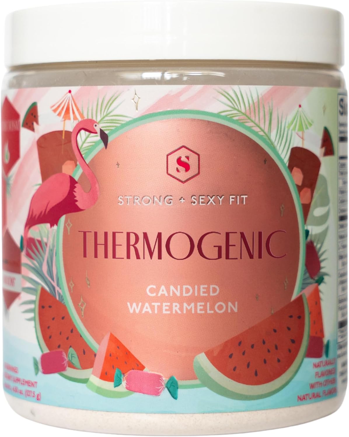 Strong + Sexy Fit, Weight and Diet Support Health Supplement, Workout Drink Powder for Natural Energy, Appetite Control, and Metabolism Support, Supplement for Women, Candied Watermelon Flavor, 30 Svg