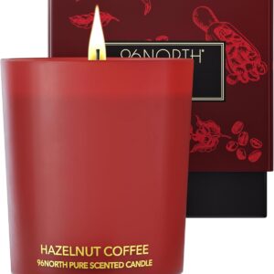 96NORTH | Pure Hazelnut Coffee Candle | 100% Natural Soy Wax | 1-Wick Jar Candle | Natural Fragrance Technology | Non Toxic | Up to 35 Hours Burning Time | Aromatherapy Gift for Men and Women