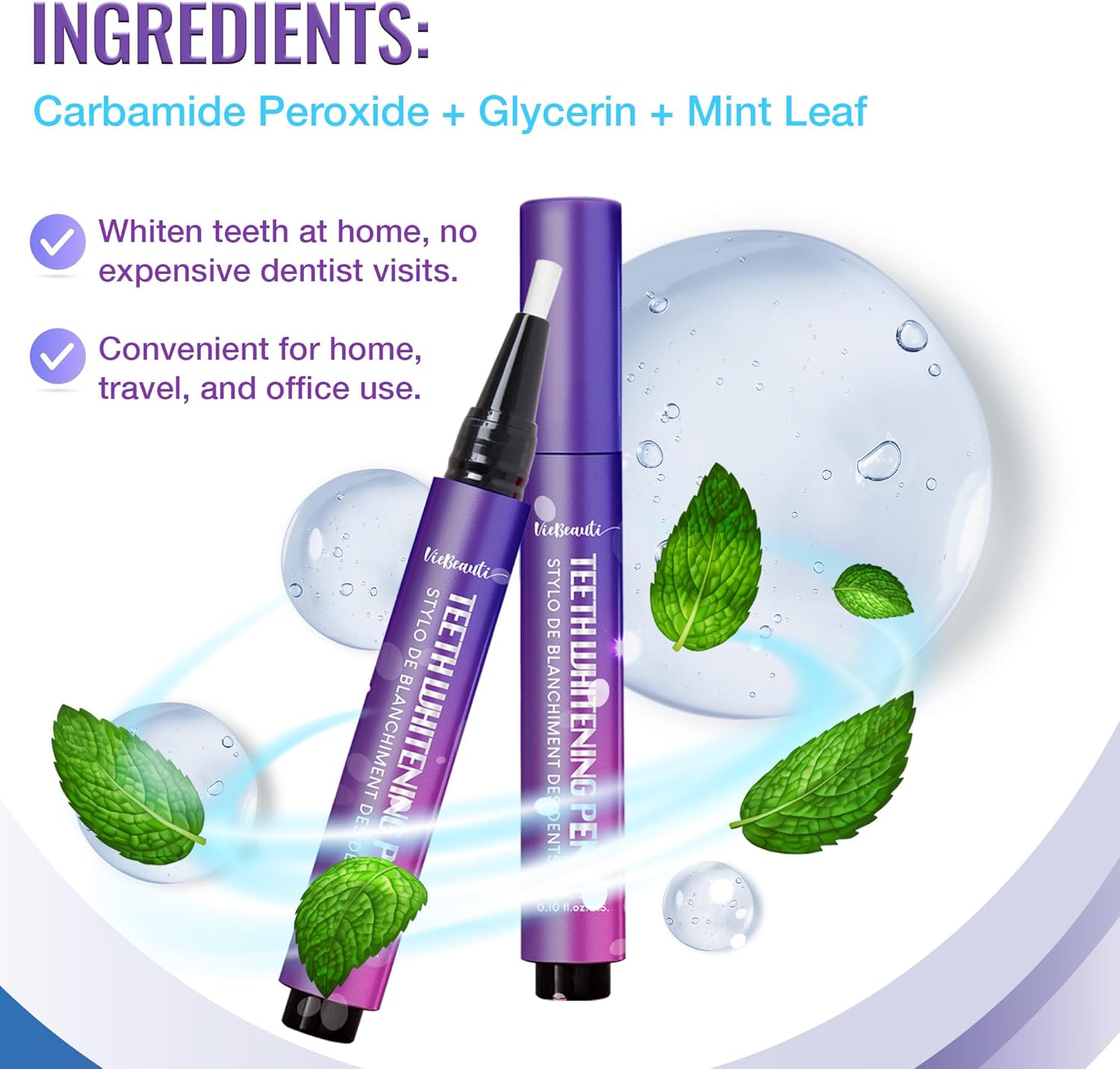 Viebeauti Sensitive Teeth Whitening Pen Gel Carbamide Peroxide 0.2 Fl Oz Stain Remover - Image 6