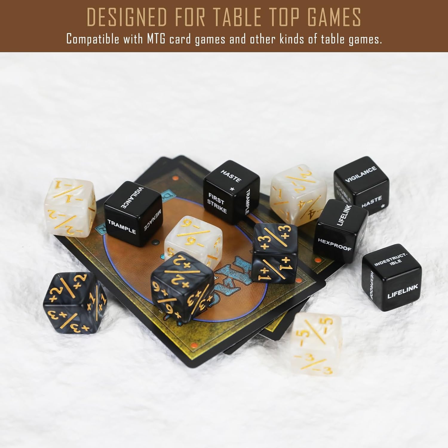 50 Piece MTG Dice Set for Magic Cards with Ability Keywords Counters and Buff Tokens - Image 3
