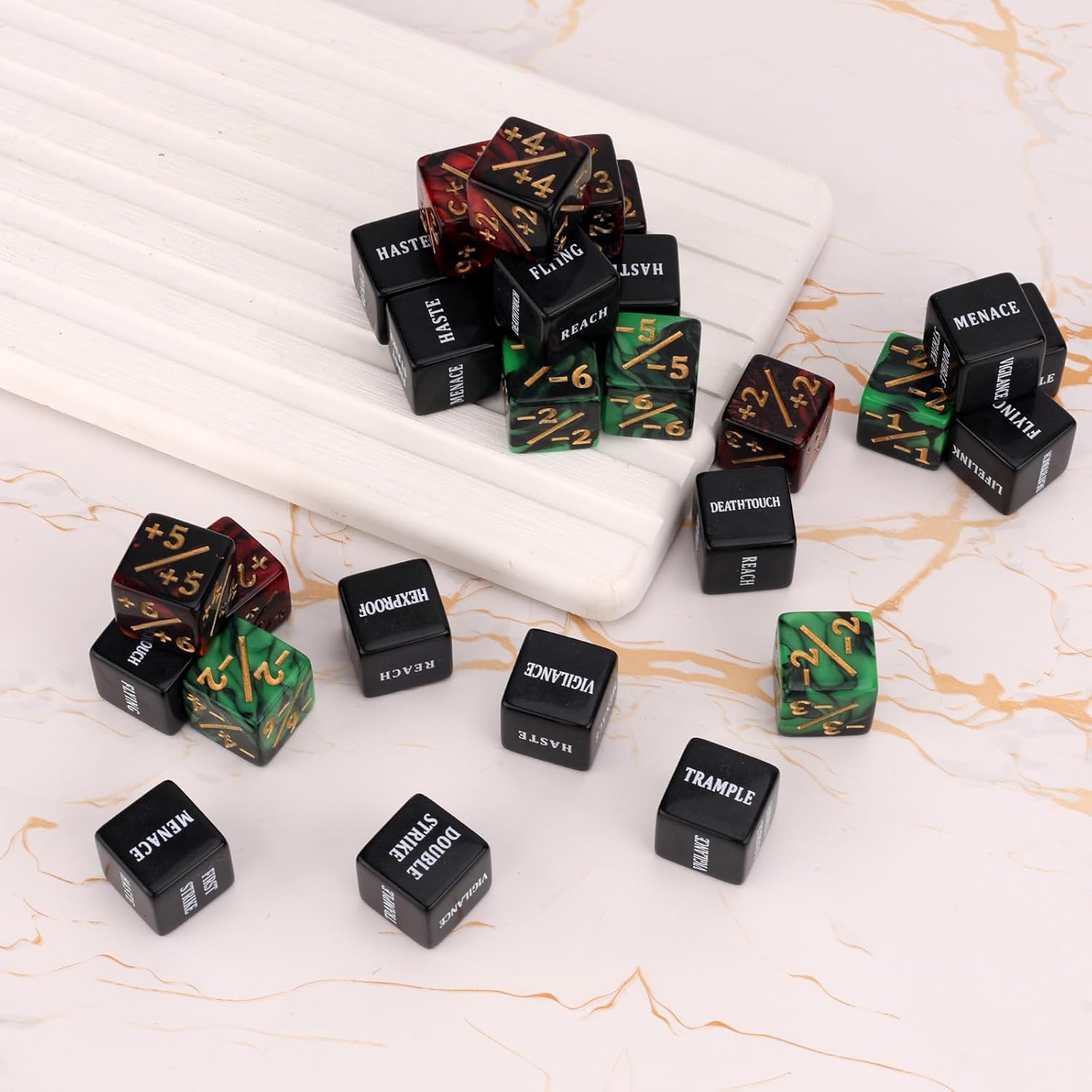 48 Piece Abilities Keyword Counter Dice Set with Velvet Pouch for MTG TCG Gaming - Image 5