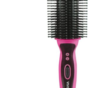Vivitar Ceramic Straightening/Curling Hair Brush, Pink (PG-7250-PNK)