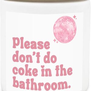 Bathroom Candles,Pink Bathroom Candles,Funny Housewarming Gifts,Funny Candle Gifts,Dont Do Coke in The Bathroom,Lavender Scented Candles, Jar Candles 8oz