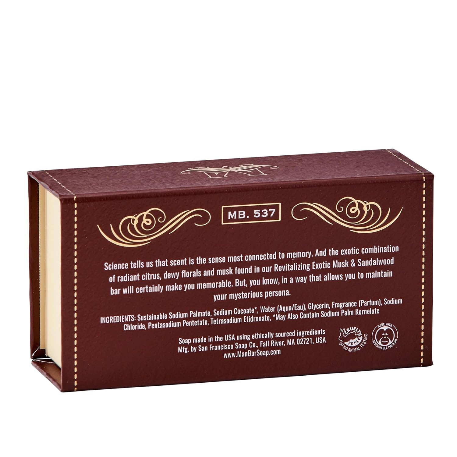 San Francisco Soap Company Exotic Musk Sandalwood Fragrance Bar Men 5 oz Gentle Revitalizing All Skin Types - Image 2