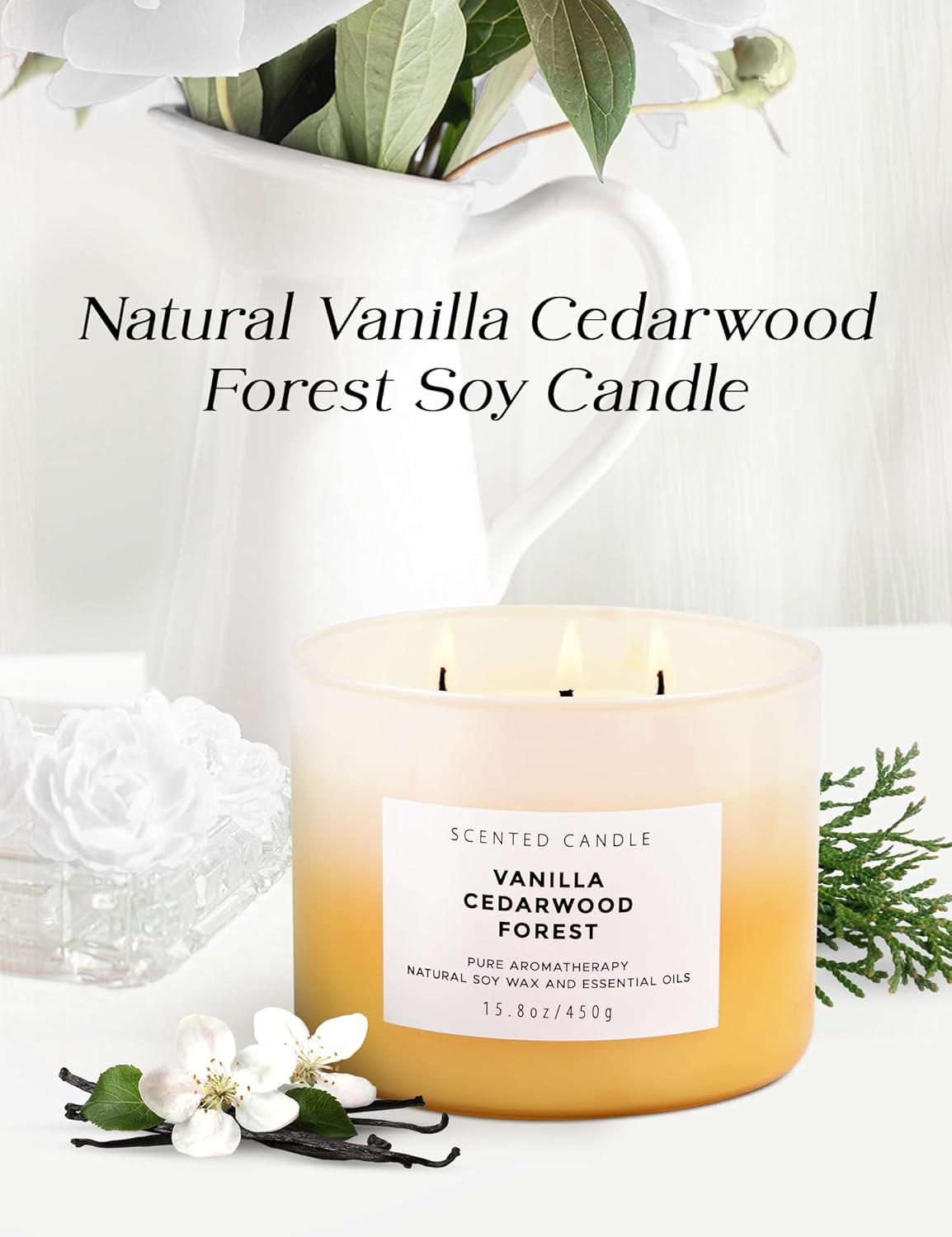 Vanilla Cedarwood Forest Large 15.8 oz Soy Scented Candle for Home Relaxation - Image 9