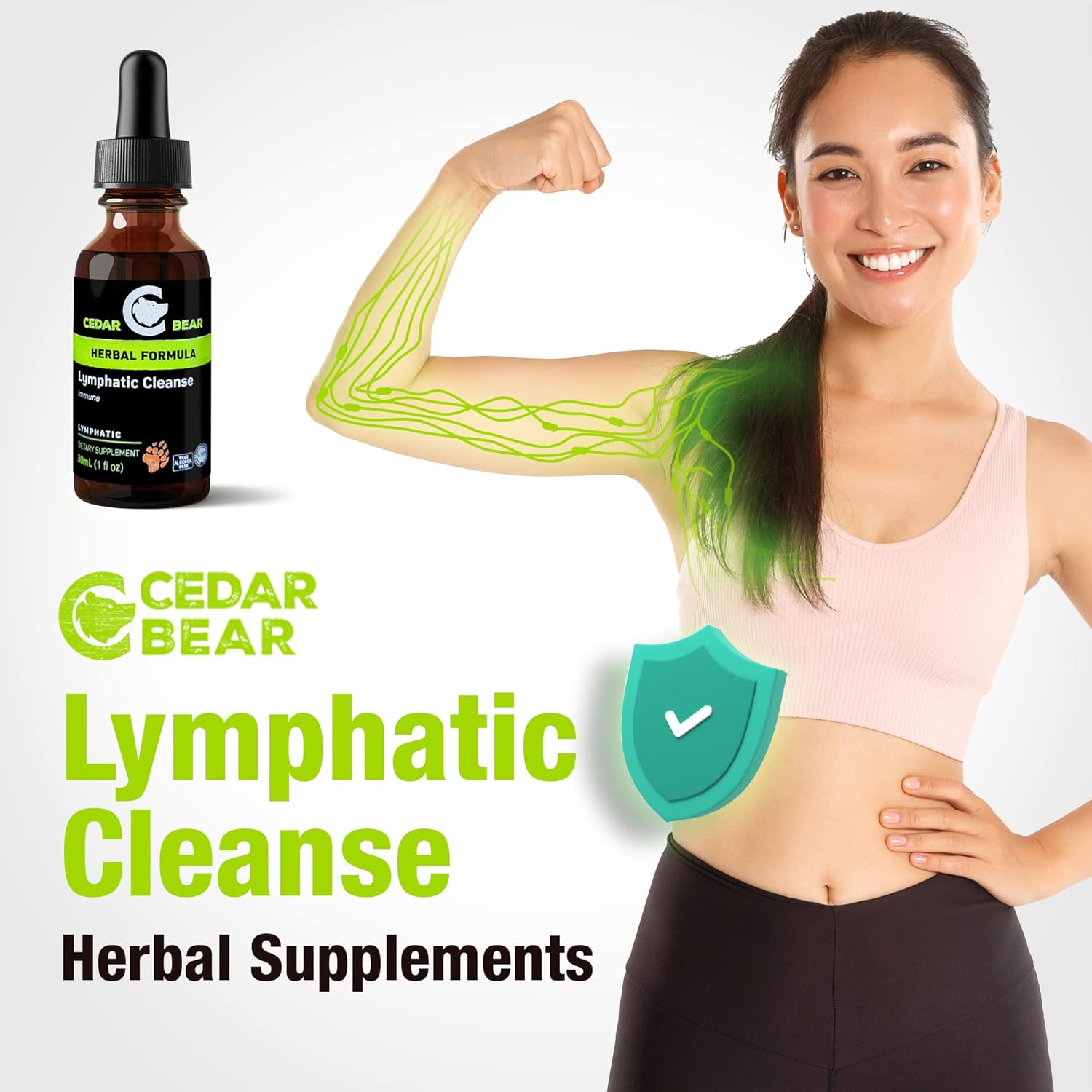 Cedar Bear Lymphatic Cleanse Alcohol-Free Herbal Drops for Immune Support, 1 fl oz - Image 9