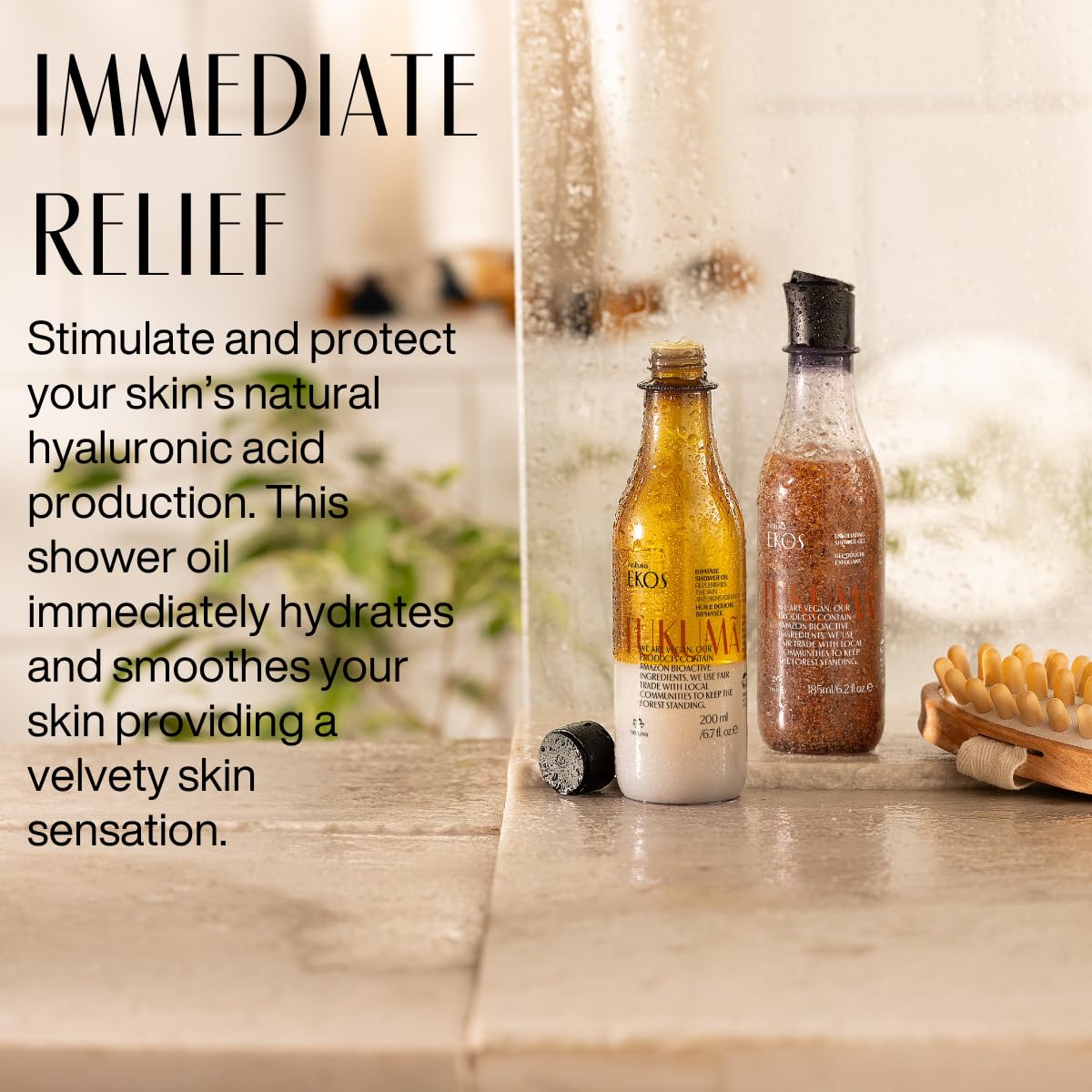 natura - Ekos Tukumã Biphase Shower Oil - Replenishing In-Shower or Bath Body Oil - Anti-Signs - Scented - Bath Oil - Skin Moisturizer - Vegan Skin Care - Brazilian Beauty Secrets - 6.7 fl oz (200ml) - Image 5