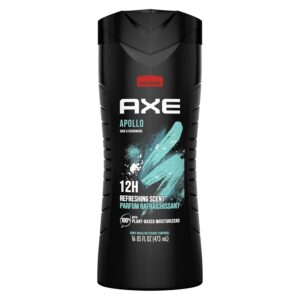 AXE Body Wash for Long Lasting Freshness Apollo Sage and Cedarwood Men's Body Wash with Odor-Busting Prebiotics 16 oz
