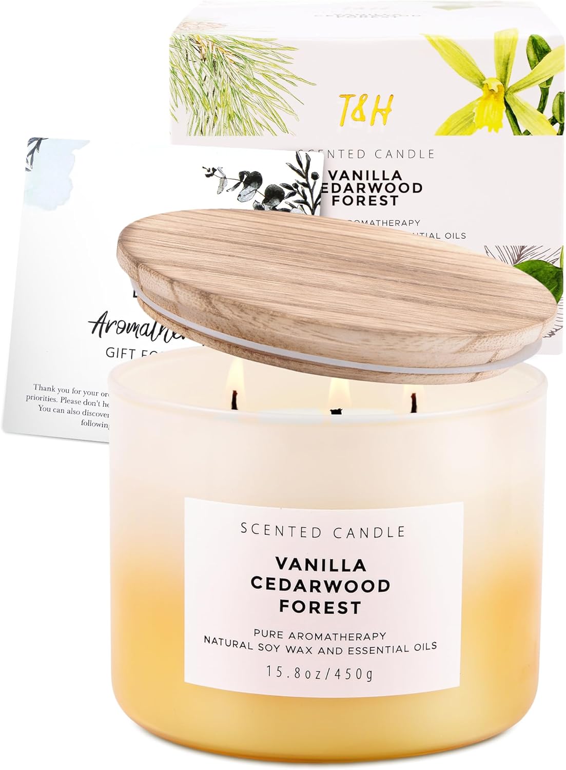 Vanilla Cedarwood Forest Large 15.8 oz Soy Scented Candle for Home Relaxation - Image 6