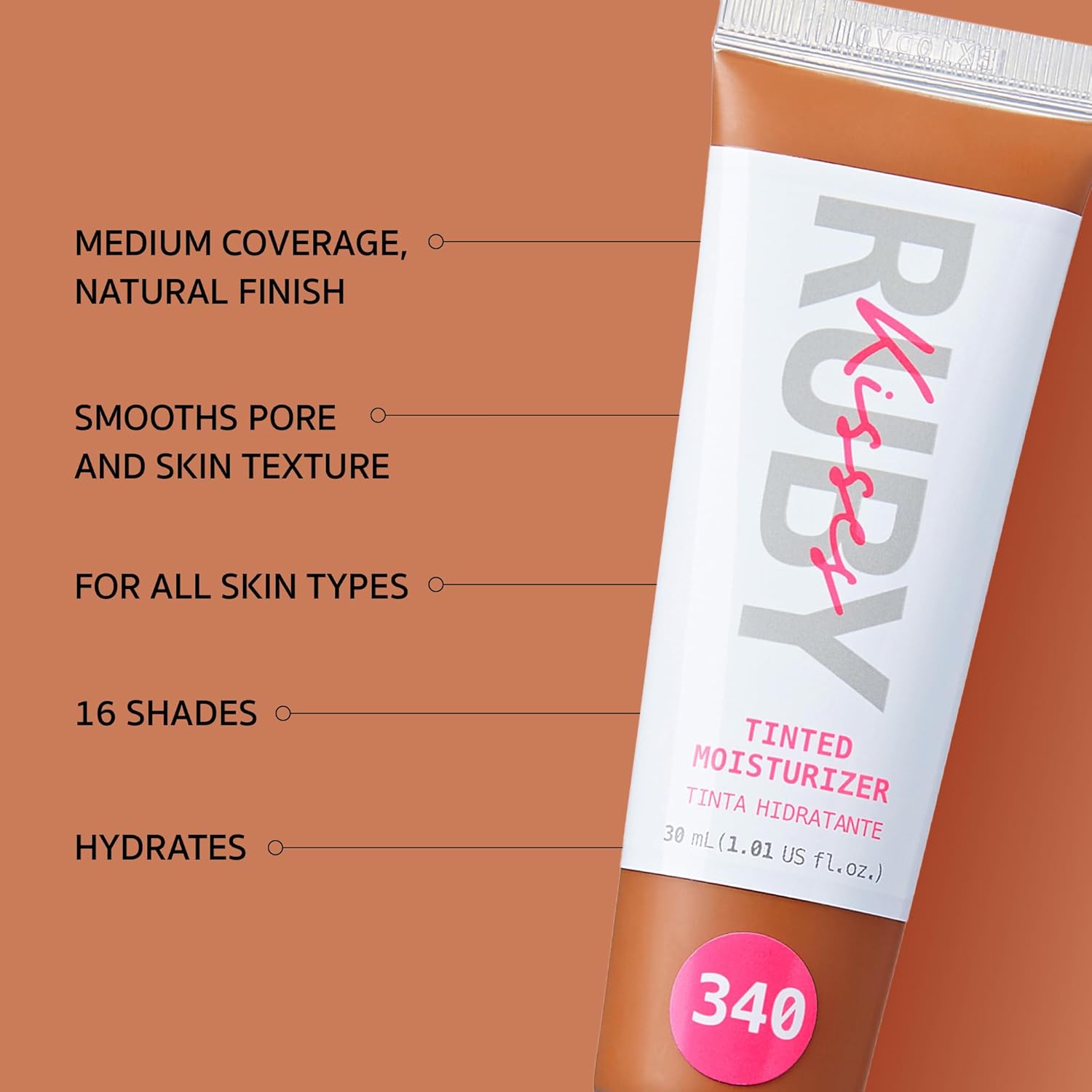 Ruby Kisses Tinted Moisturizer, Hydration, Calm & Revitalize Skin, Skin Perfecting, Blur Pores & Fine Lines, Natural Finish & All-Day Comfort Wear (Caramel) - Image 3