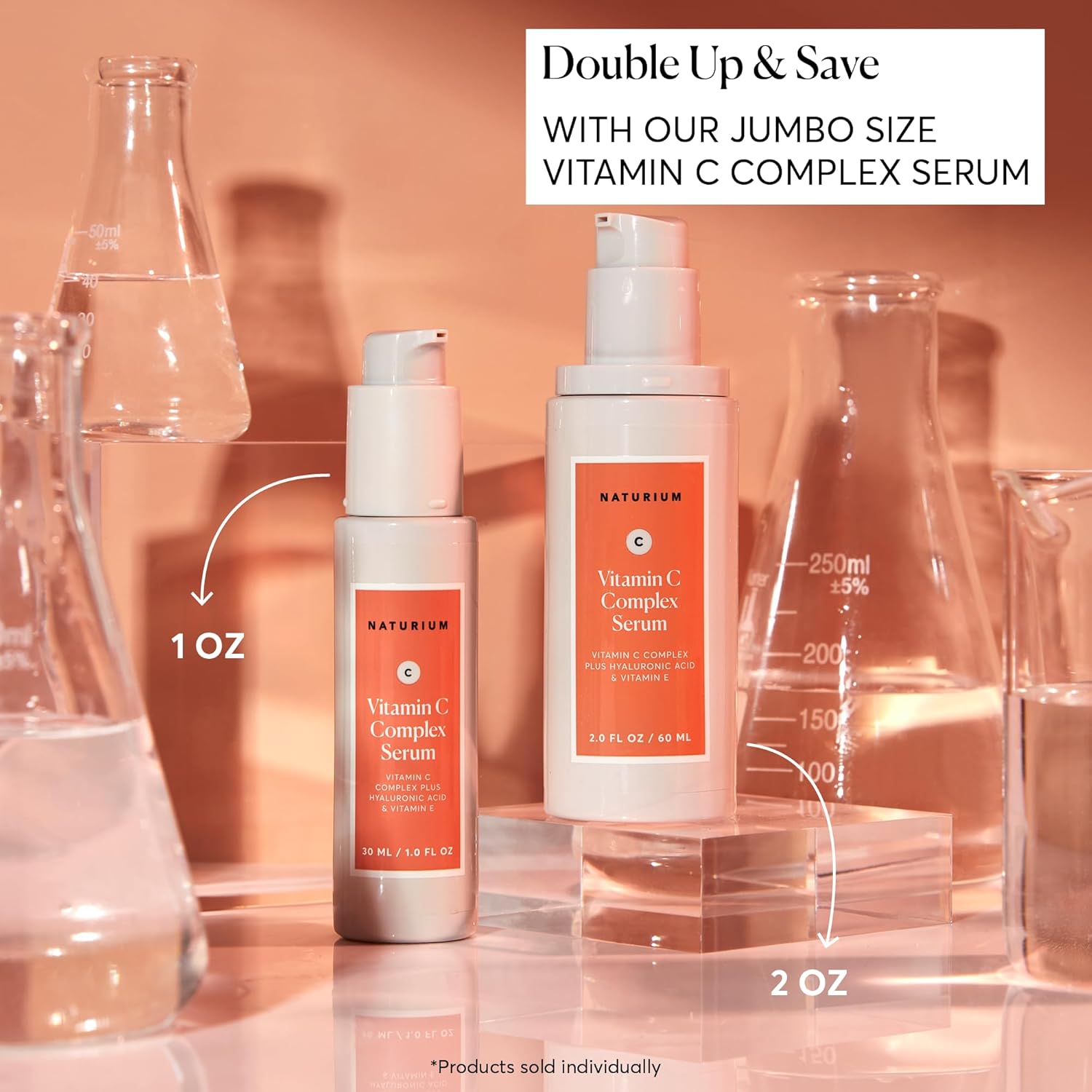 Naturium Vitamin C Complex Face Serum 2 oz Anti-Aging Hyaluronic Acid Vitamin E - Image 2