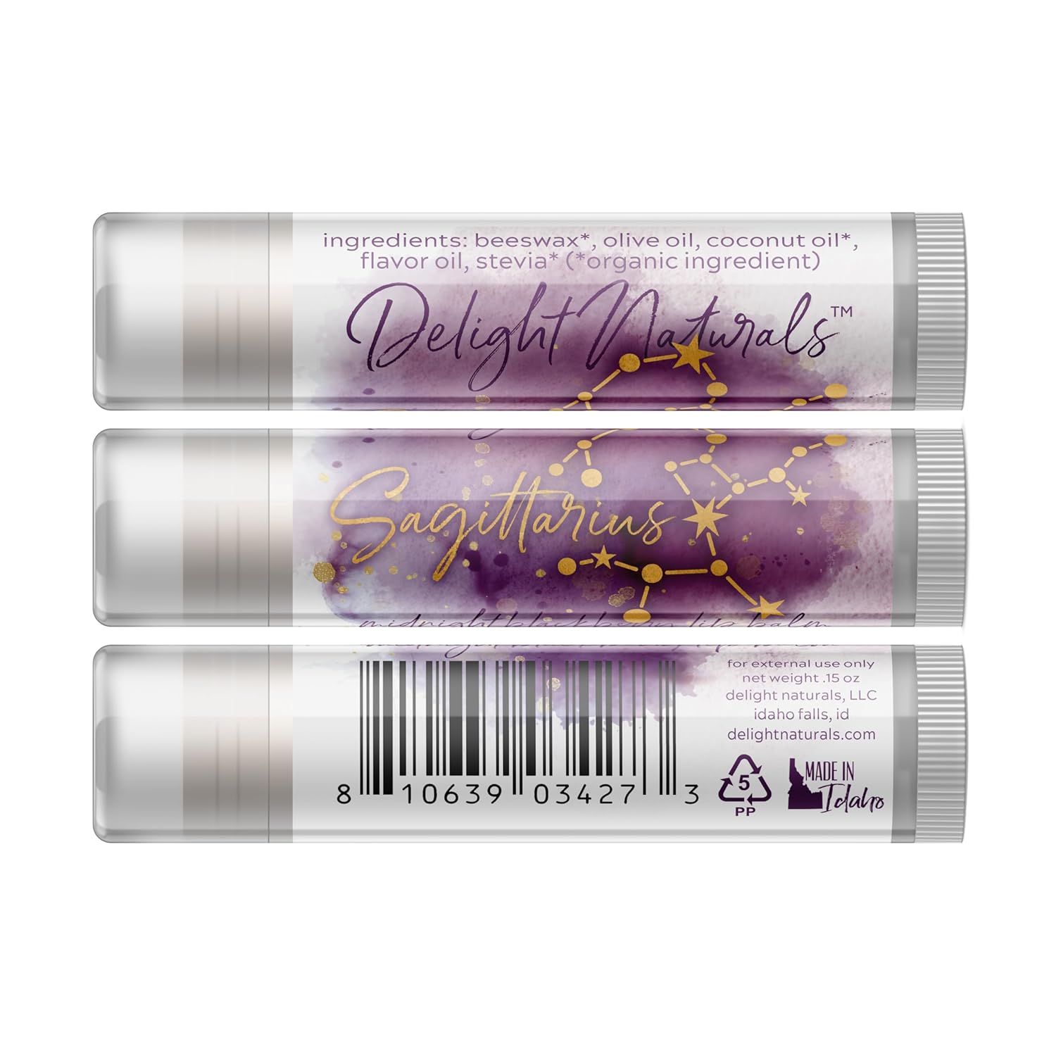 Zodiac Lip Balm - Set of Three - Choose Your Sign (Sagittarius) - Image 3