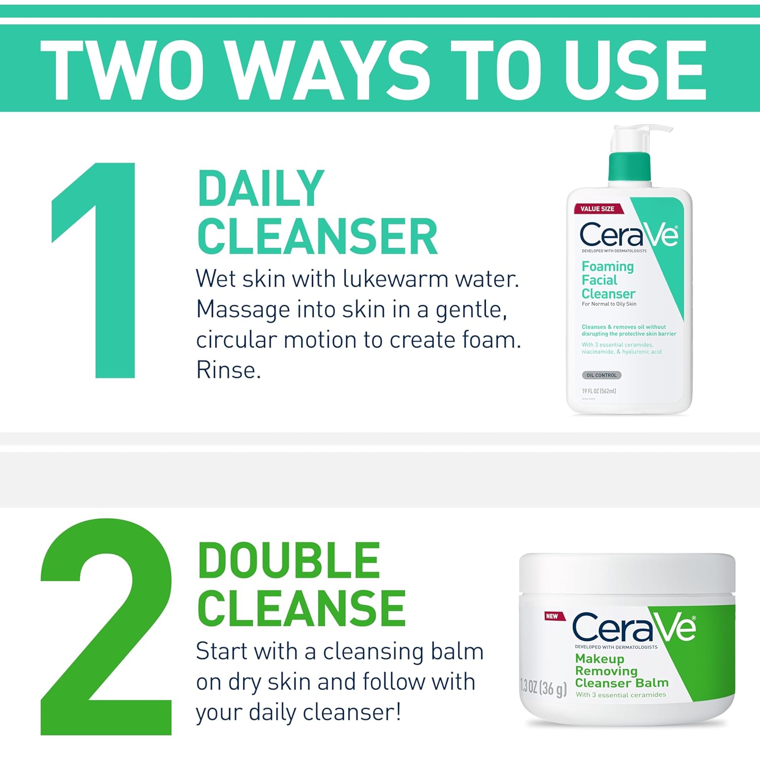CeraVe Foaming Facial Cleanser, Daily Face Wash for Oily Skin, Hyaluronic Acid + Ceramides + Niacinamide, Fragrance Free & Paraben Free, Non-Drying Oil Control Face Wash, 8 Fluid Ounces - Image 3
