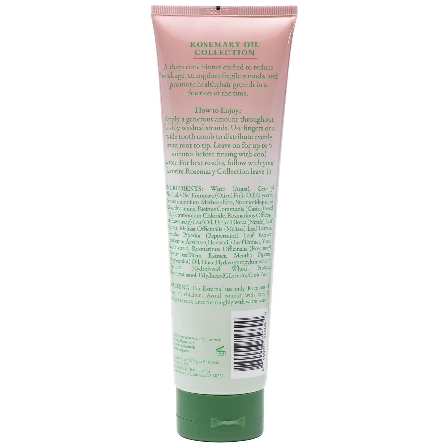Camille Rose 8.5 fl oz Rosemary Oil Deep Strengthening Hair Mask Conditioner for All Hair Types - Image 7