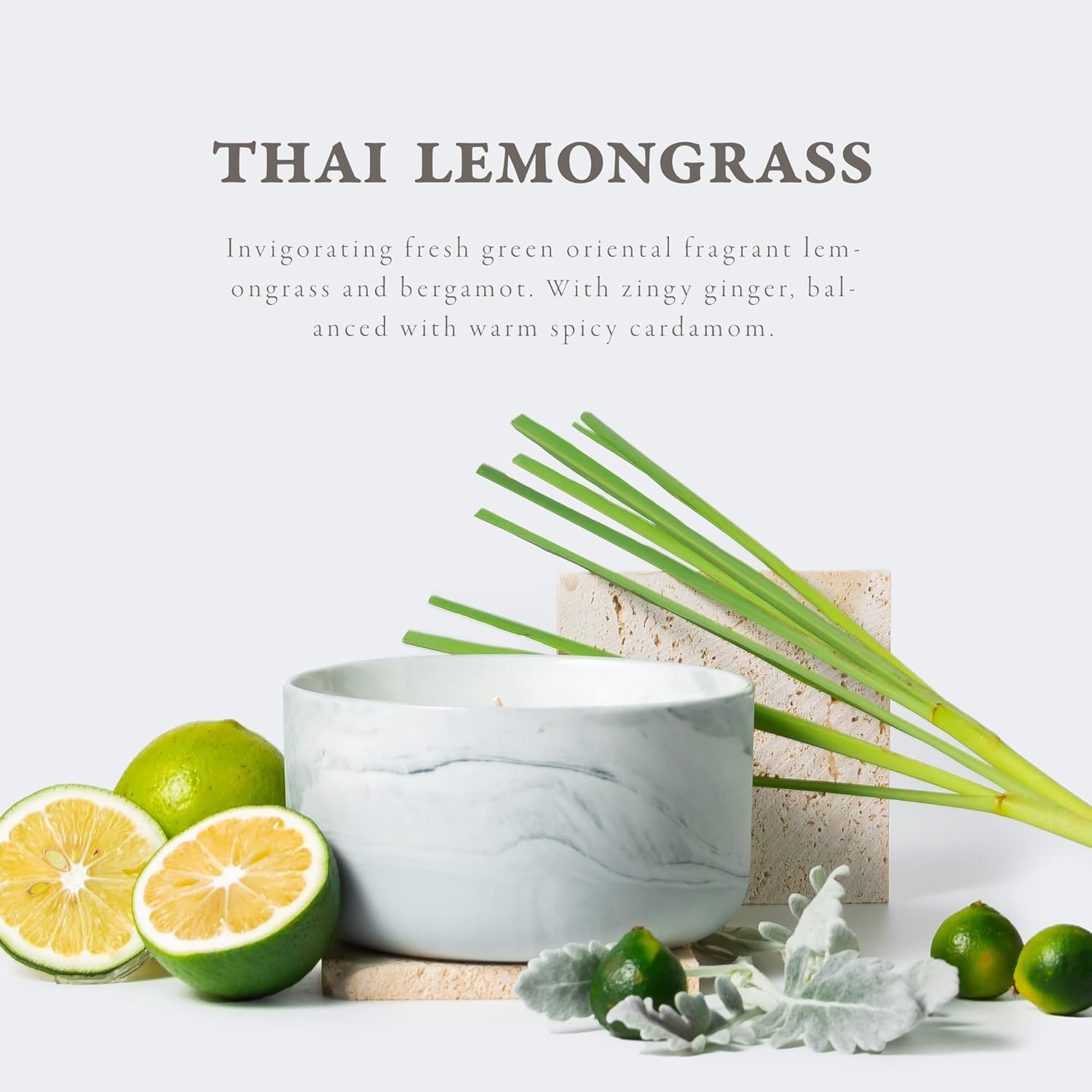 Hidden Label Scented Soy Candles, Large Candle 3 Wicks 14.8oz Thai Lemongrass Ceramic Jar Lava Collection, Gorgeous Gifts for Birthday Thanksgiving Christmas - Image 2