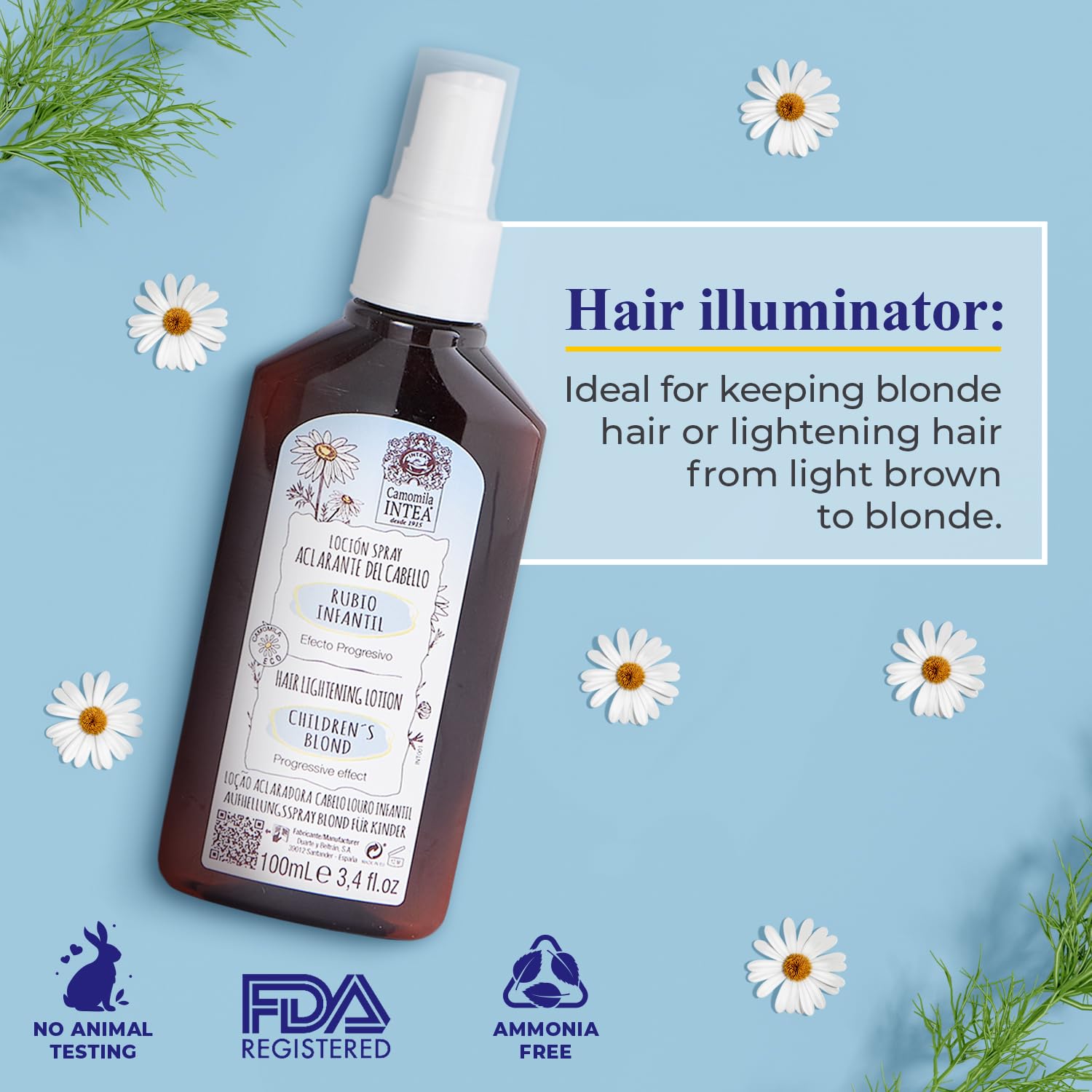Intea Kids Chamomile Hair Lightener Spray 3.4 Oz – Gentle, No Bleach Formula - Image 3