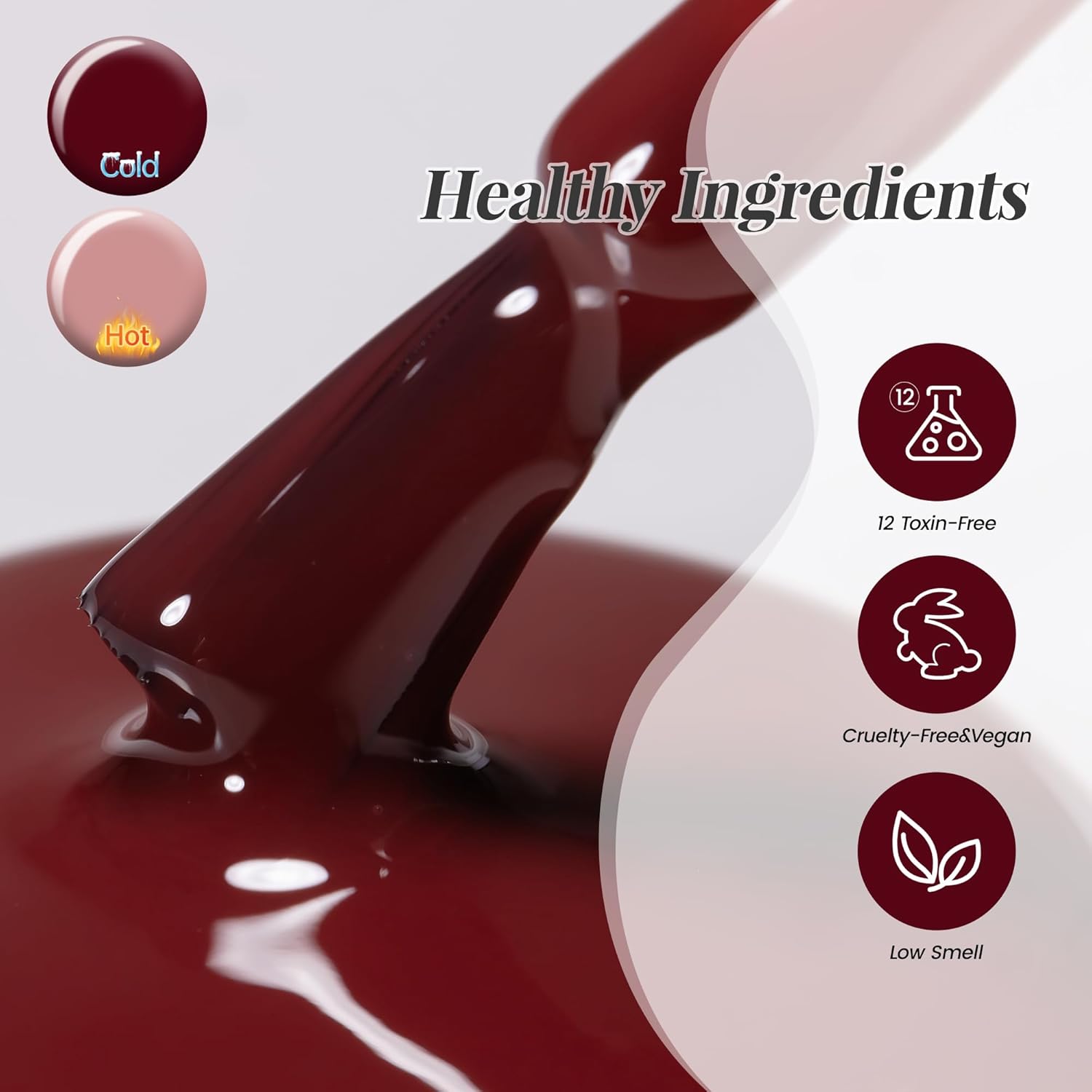 YTD Likomey Color Changing Gel Nail Polish,15ml Translucent Nude Pink Burgundy Red Mood Temperature Change Color Ombre Thermal Salon Home Nail Art Manicure UV Gel Varnish,WB08 - Image 5