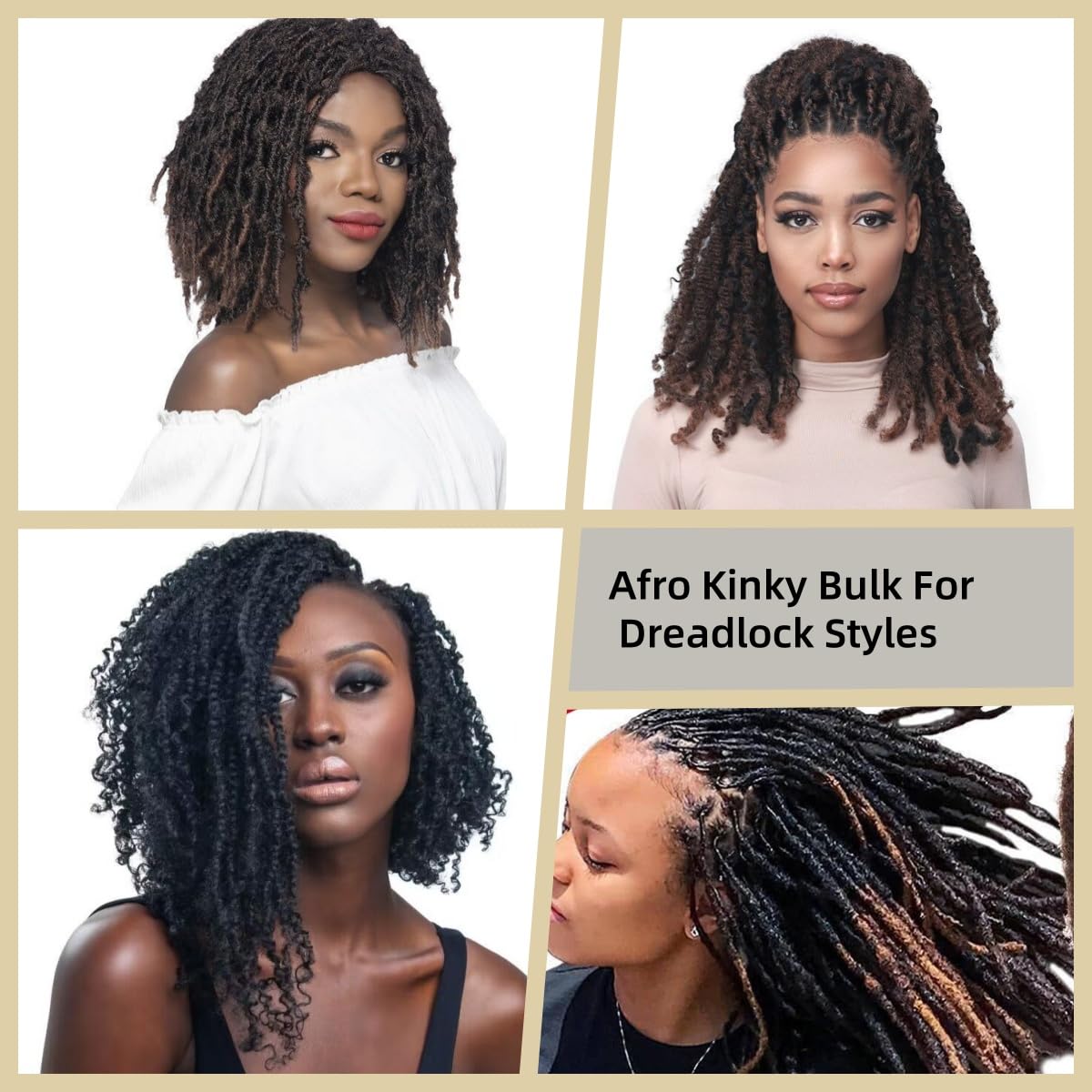 Afro Kinky Bulk Human Hair Extensions 30g Natural Black 12 Inch Dreadlocks - Image 5