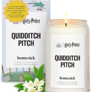 Homesick Scented Candles for Home (Harry Potter, Quidditch Pitch) - 13.75 oz Long-Lasting Soy Wax Jar Candle for Women & Men for All Occasions, 60-80 Hours Burn Time