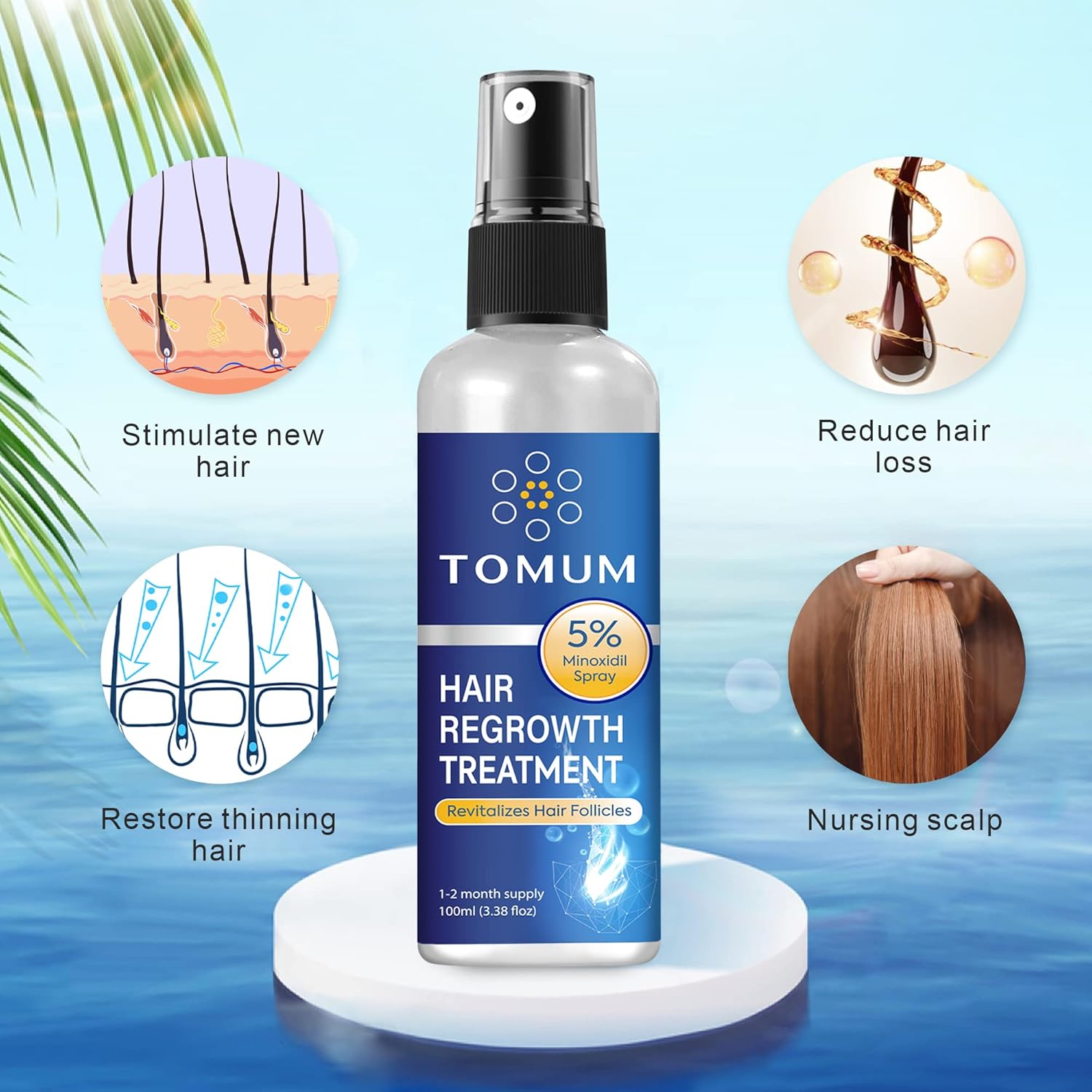 Minoxidil 5% Hair Regrowth Spray Treatment for Men and Women, 100ml Bottle - Image 3
