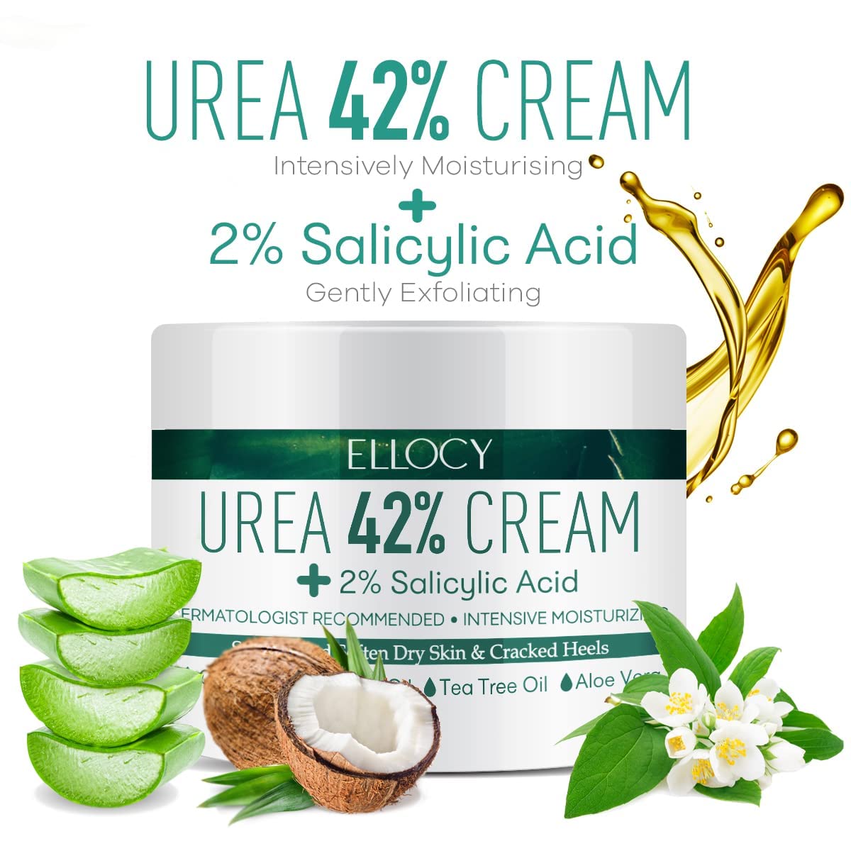 Urea cream 40 perent for feet: Maximum Strength Urea lotion for cracked Heels and Rough Thick Skin for foot- 42% Crema 5.29 oz. - Image 6