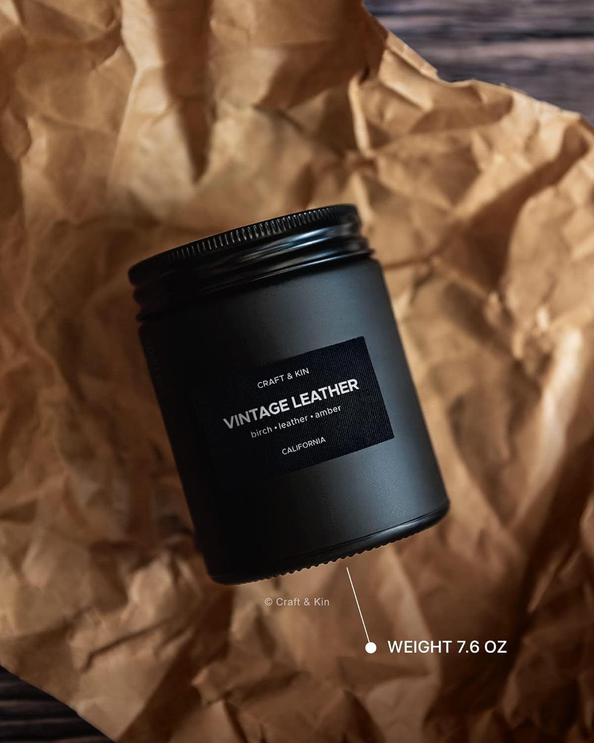 Craft & Kin Vintage Black Scented Soy Candle 7.6oz 45 Hour Burn Time - Image 7