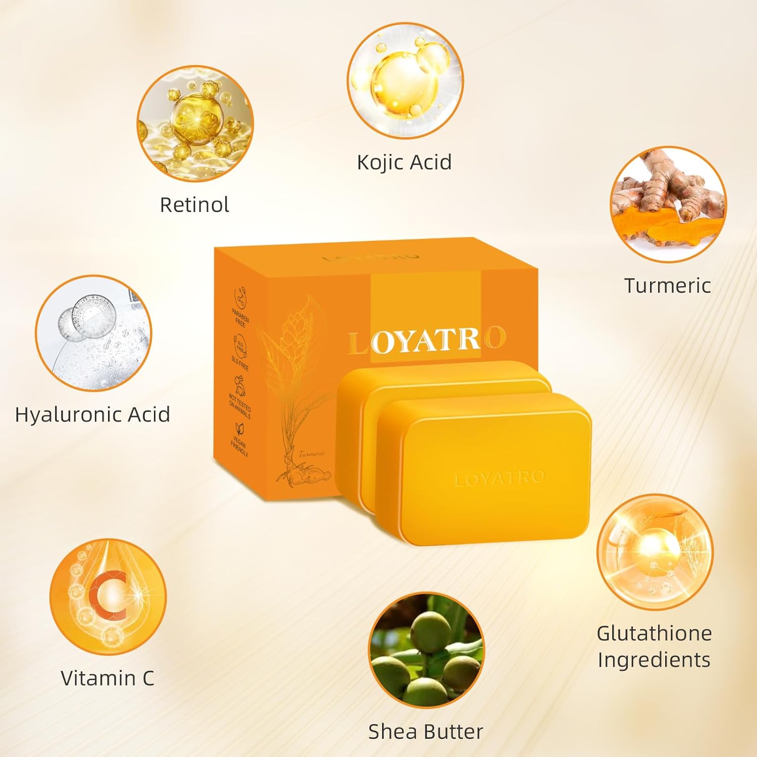 Kojic Acid Turmeric Soap Bar Dark Spots for Face & Body, Deep Cleansing, Gentle Soap Sensitive Skin Formula, All Skin Types 2Pack with Soap Dish - Image 5